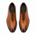 Zamri Tan Wholecut Oxford – Hand-Burnished Leather with Medallion Toe
