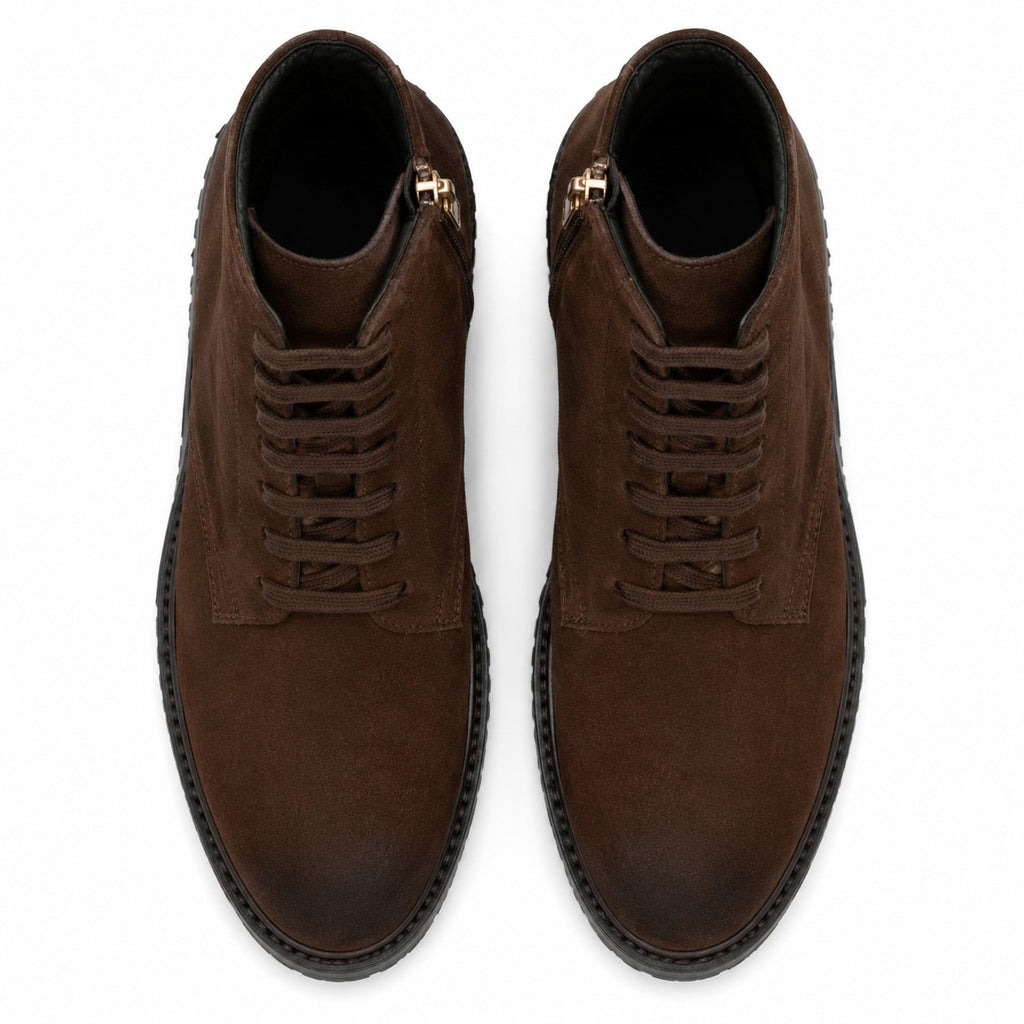 Rugged brown suede boot