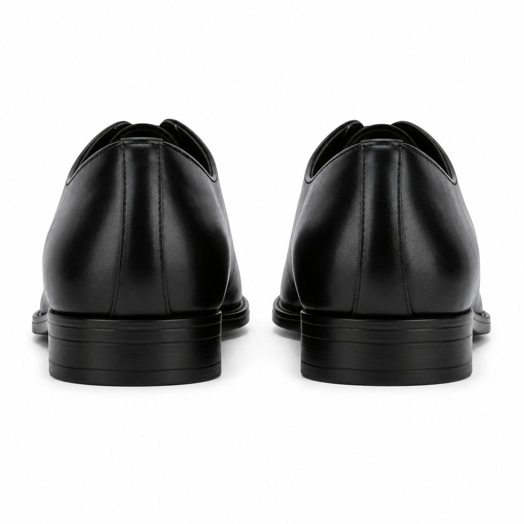 Zamri Black Wholecut Oxford – Matte Leather with Medallion Toe