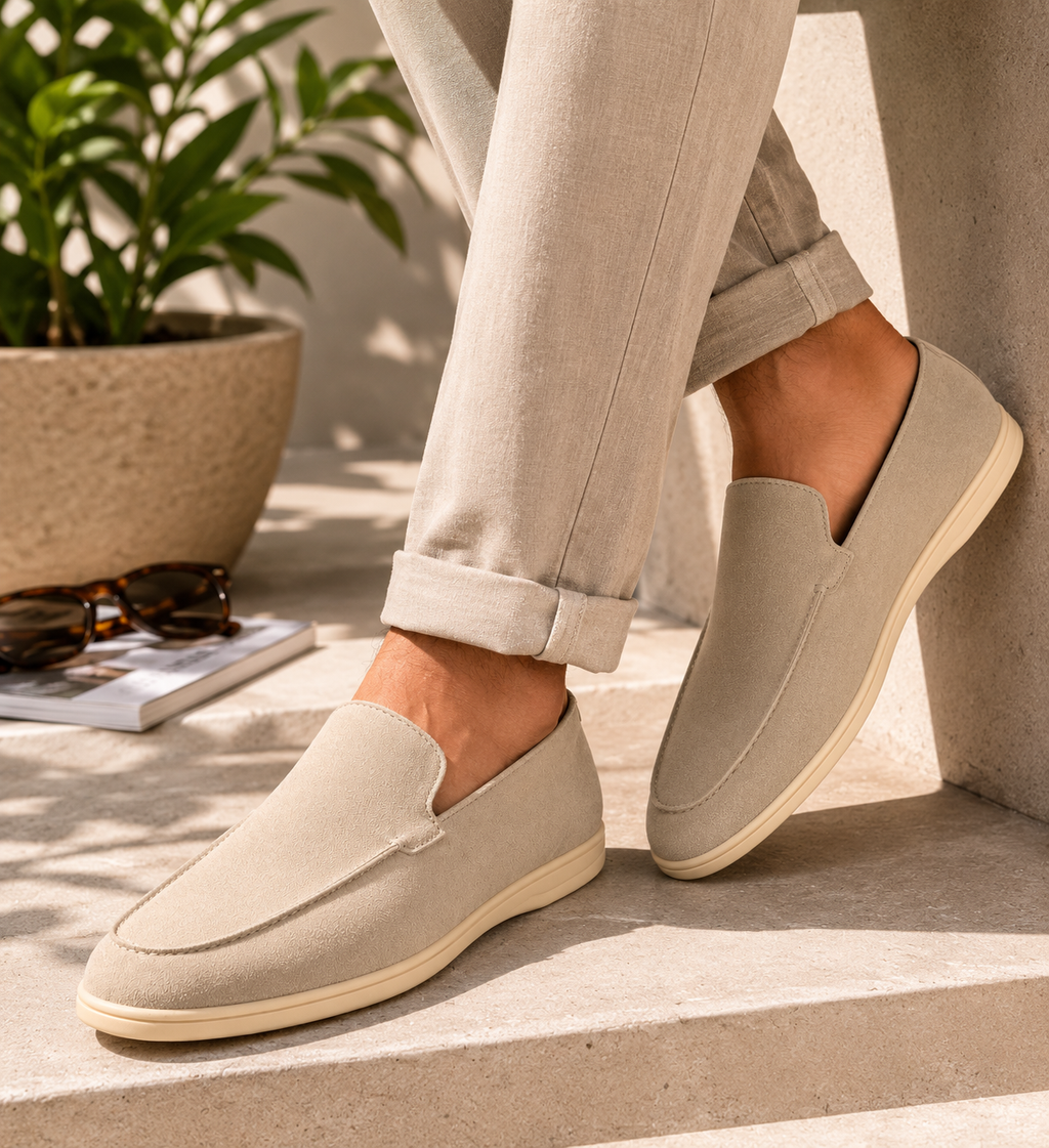 Suede slip on -Beige