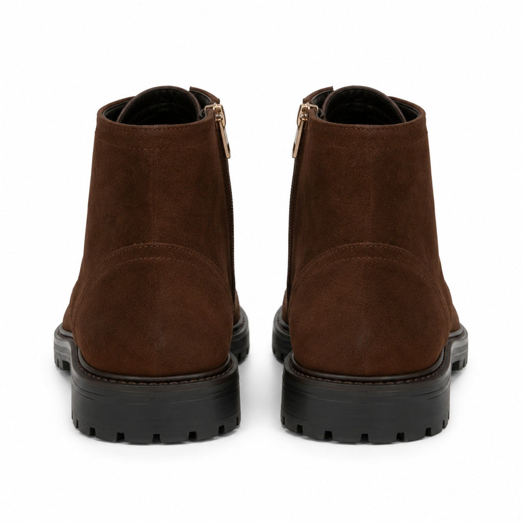 Rugged brown suede boot
