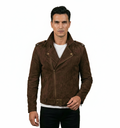 Mocha Brown Suede Rider Jacket