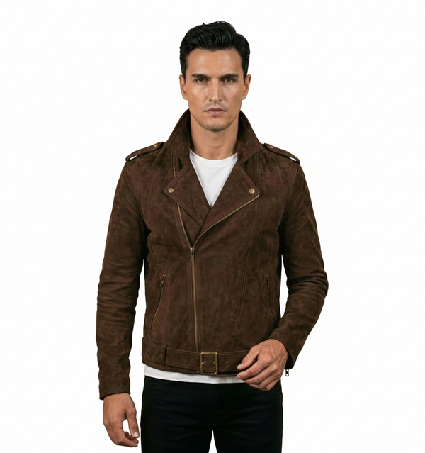 Mocha Brown Suede Rider Jacket