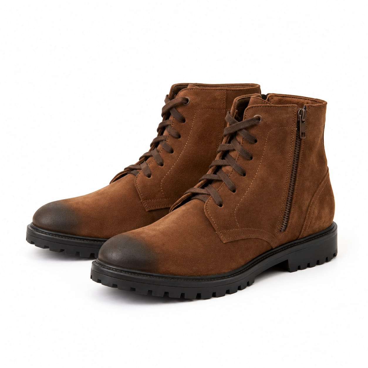 Tan zip boot