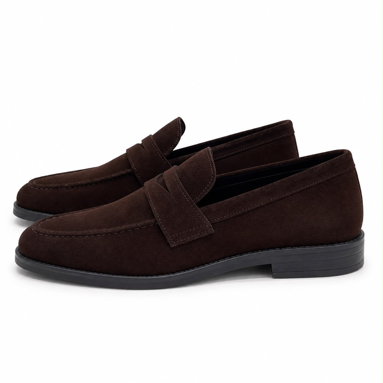 Zamri Dark Brown Suede Penny Loafer – Classic Moccasin Construction