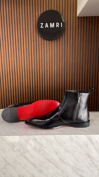 ZAMRI Signature Red Sole Chelsea Boot – Black