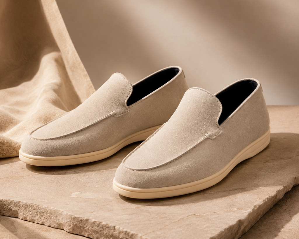 Suede slip on -Beige