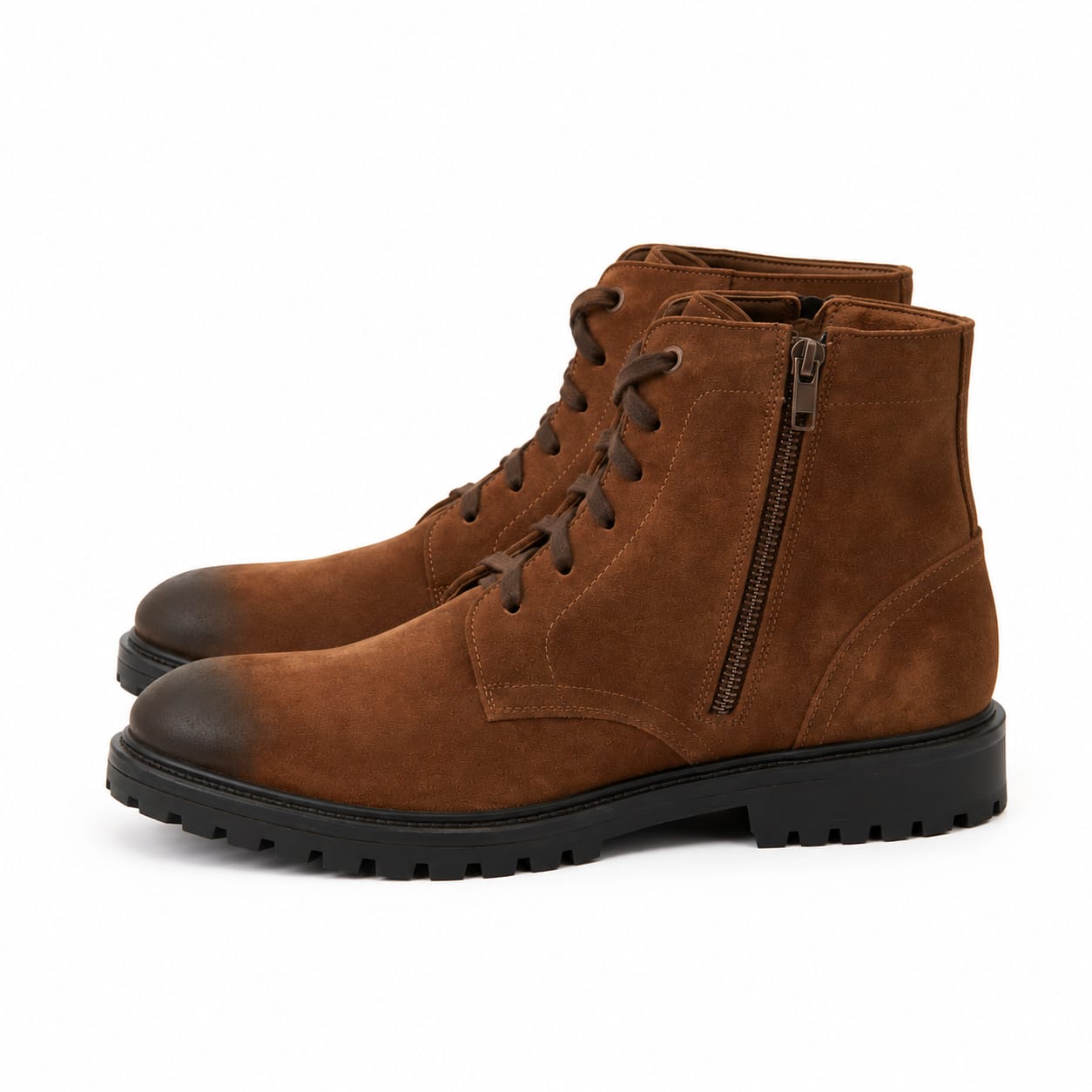 Tan zip boot