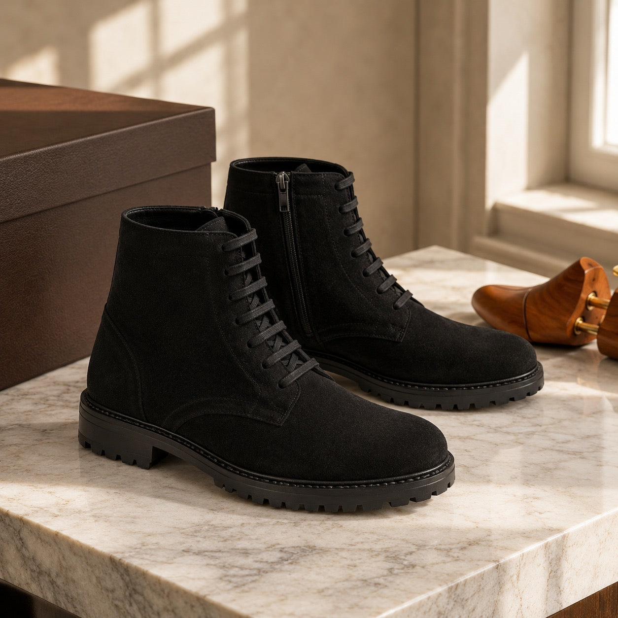 Black zip boot