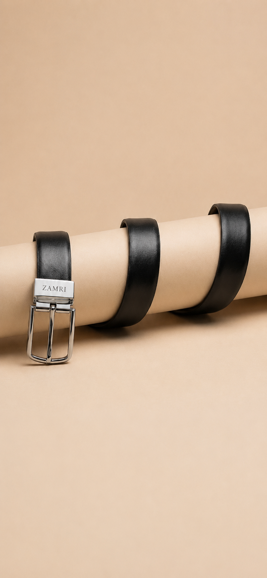 Casual Plain Leather Reversible Mens Belt - Black &Cognac
