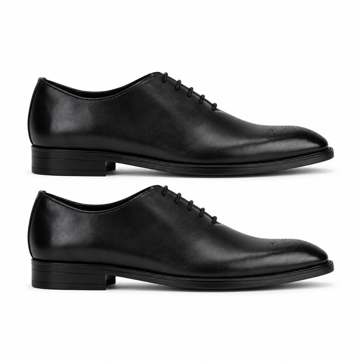 Zamri Black Wholecut Oxford – Matte Leather with Medallion Toe