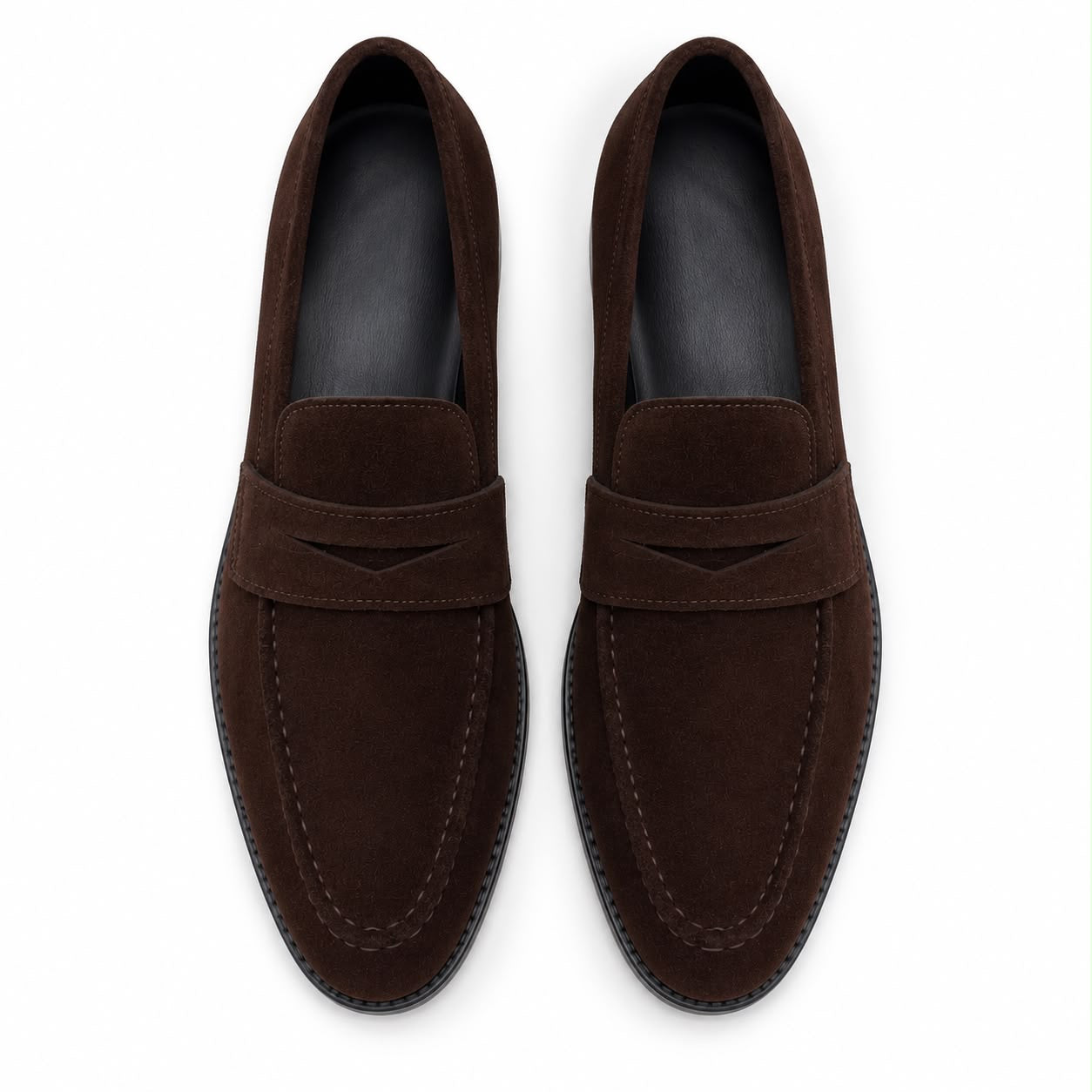 Zamri Dark Brown Suede Penny Loafer – Classic Moccasin Construction