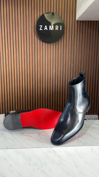 ZAMRI Signature Red Sole Chelsea Boot – Black