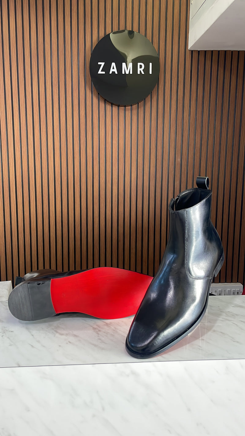ZAMRI Signature Red Sole Chelsea Boot – Black