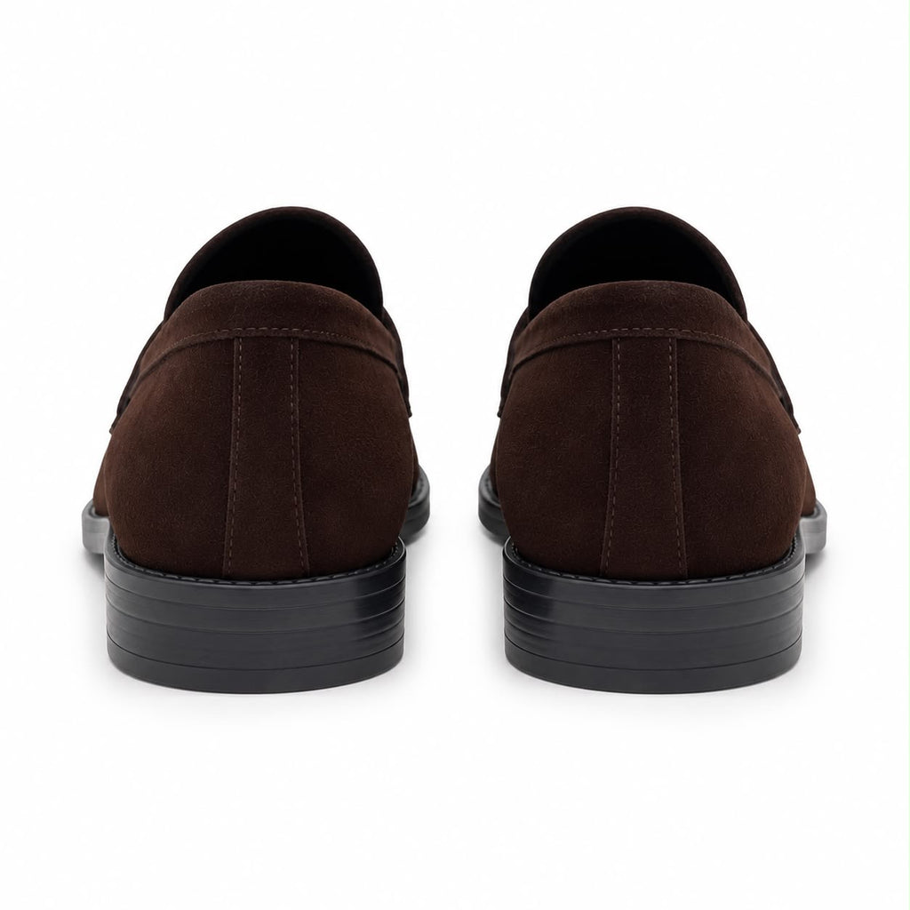 Zamri Dark Brown Suede Penny Loafer – Classic Moccasin Construction
