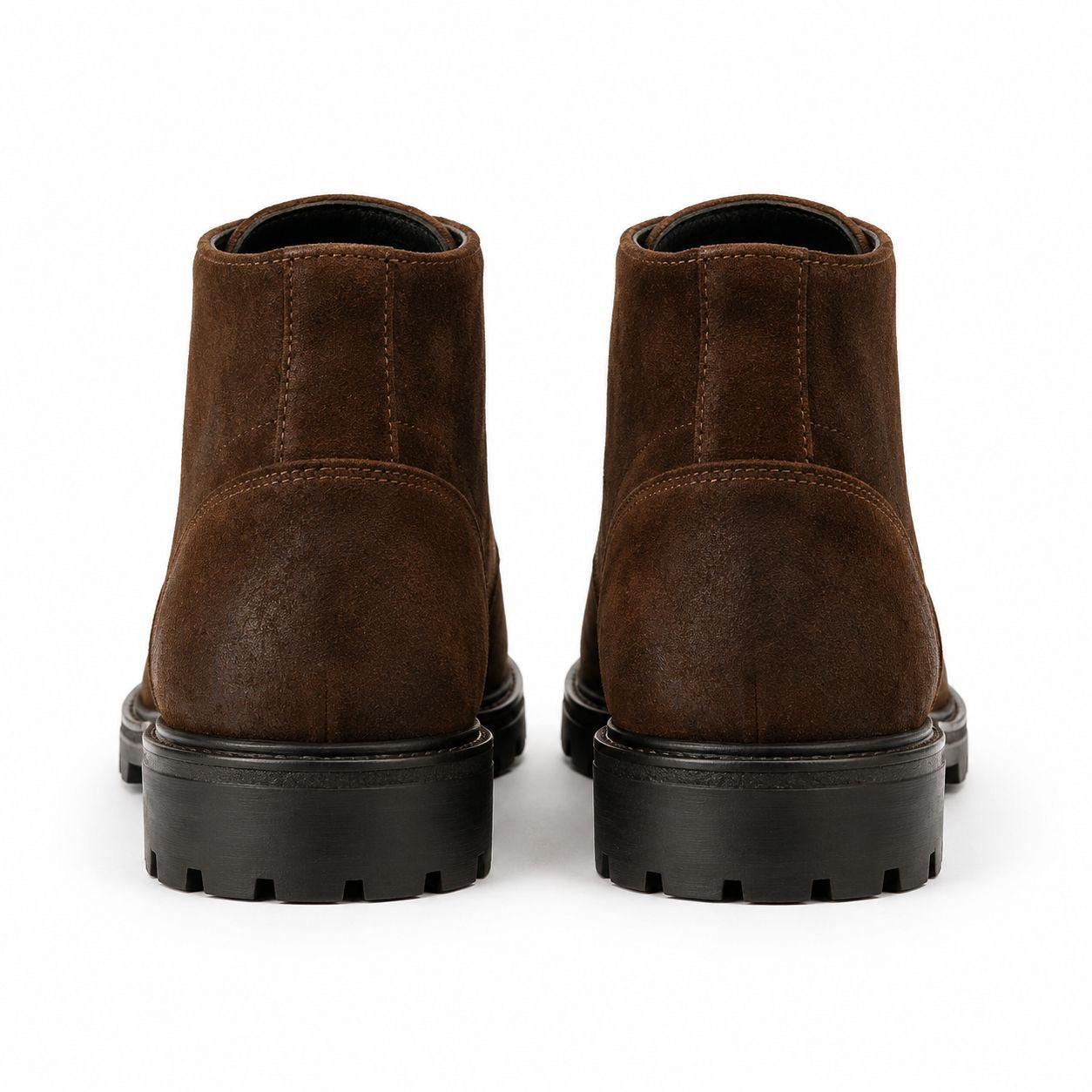 Zamri Brown Suede Chukka Boots – Lugged Sole with Leather Trim