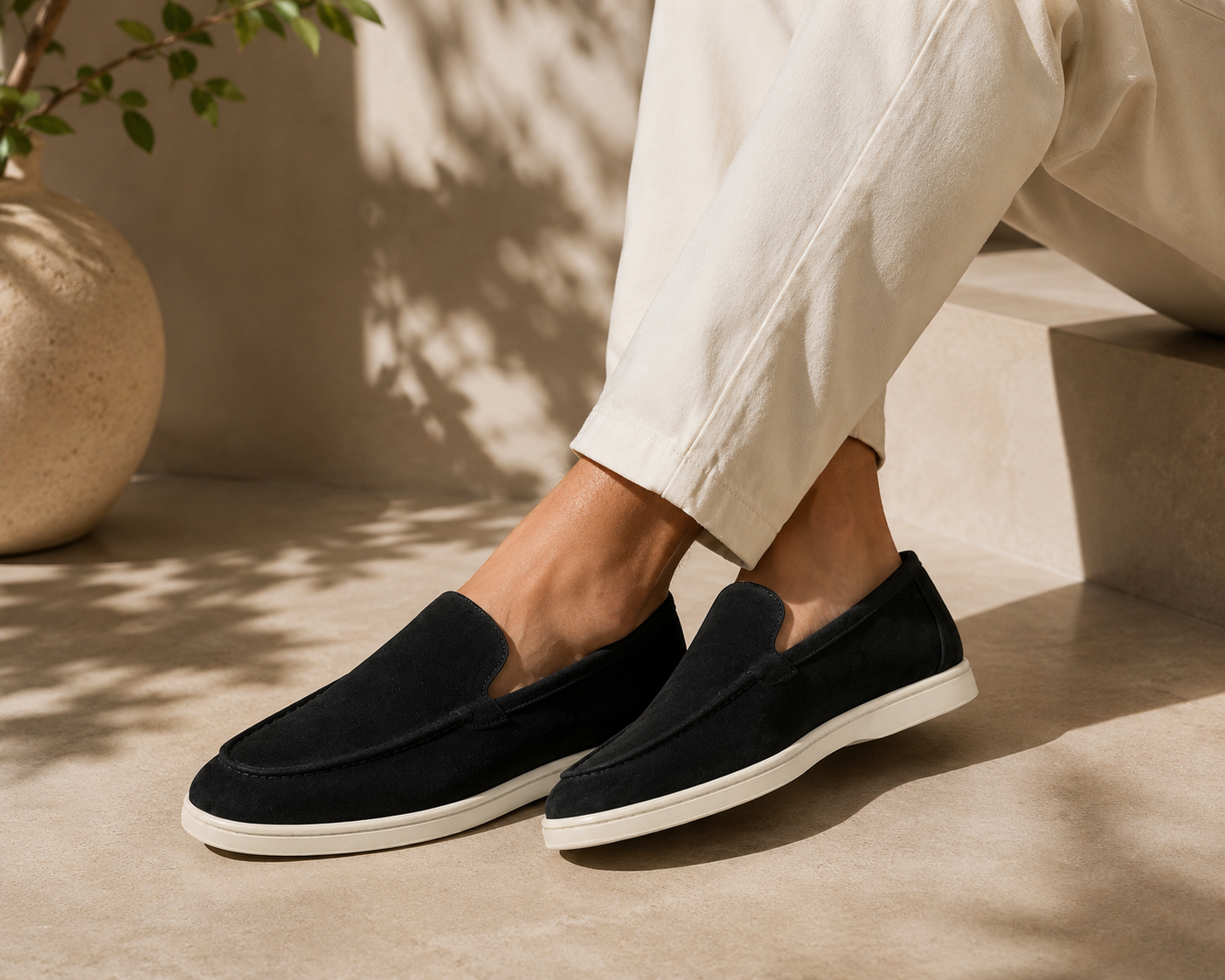 Suede slip on - Black