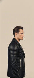 Men's Black Biker Jacket
