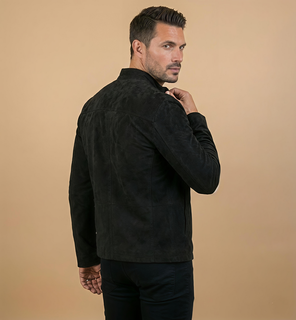 Charcoal Black Suede Jacket
