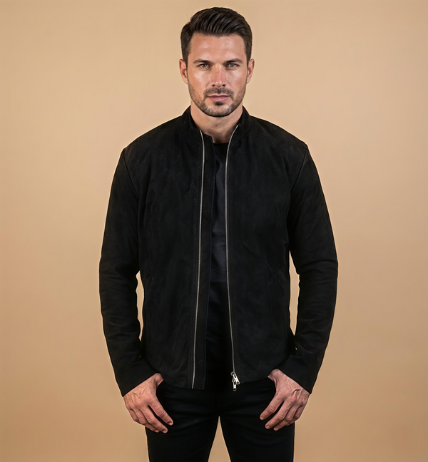 Charcoal Black Suede Jacket