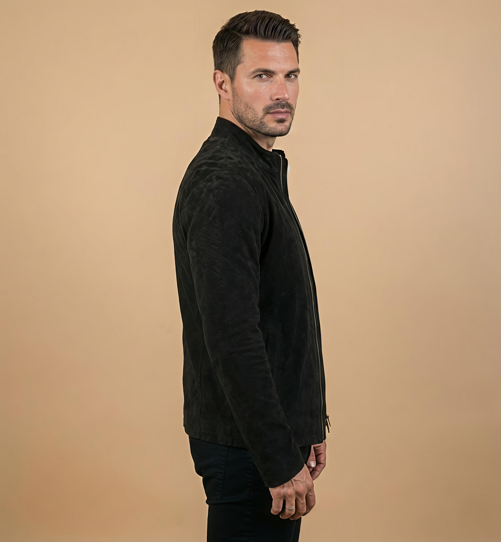 Charcoal Black Suede Jacket